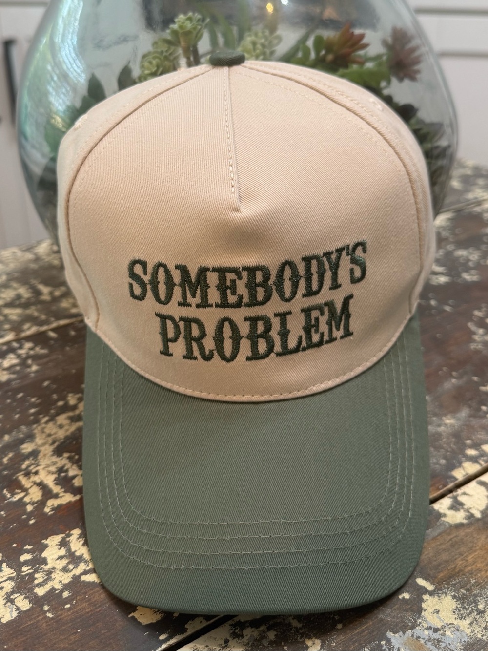 Zenana Somebody’s Problem Two-Tone Baseball Cap NWOT